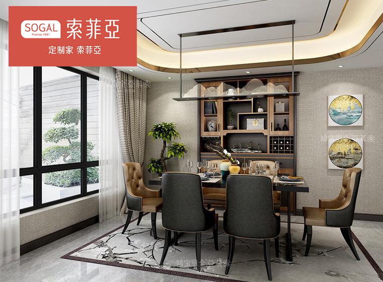 索菲亞餐酒柜_新中式系列