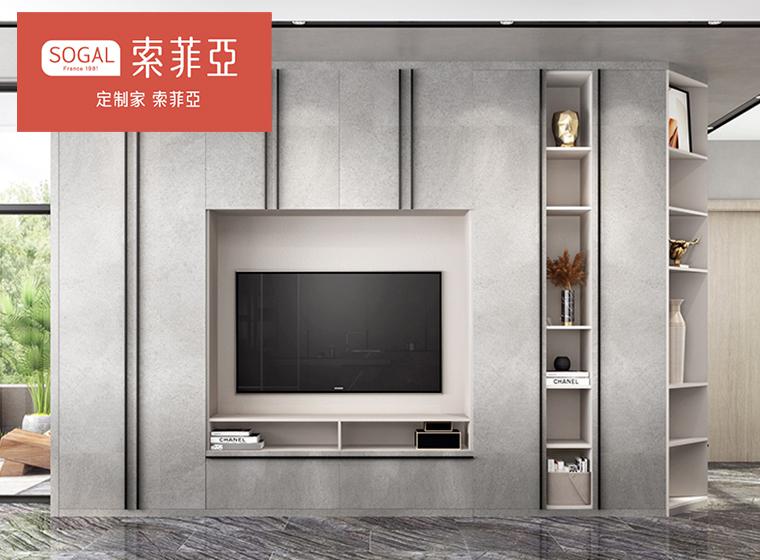 索菲亞整體現(xiàn)代簡(jiǎn)約客廳組合入戶(hù)柜玄關(guān)定制家具套裝輕奢風(fēng)電視柜