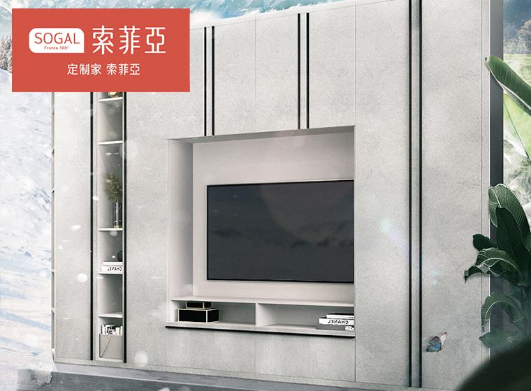 索菲亞整體現(xiàn)代簡(jiǎn)約客廳組合入戶(hù)柜玄關(guān)定制家具套裝輕奢風(fēng)電視柜