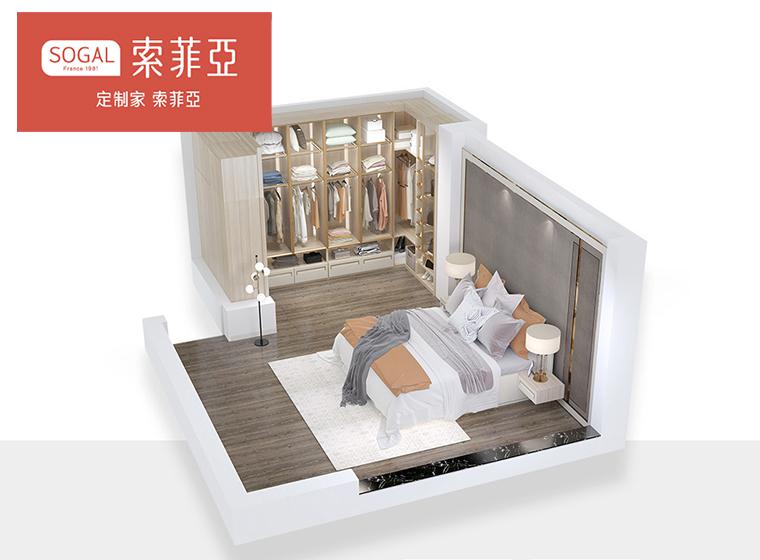 索菲亞玻璃門衣帽間現(xiàn)代輕奢風(fēng)臥室開放式衣帽間整體衣柜定制