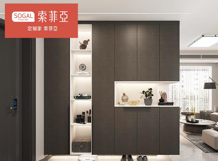 索菲亞鞋柜進門一體靠墻衣帽架簡約現(xiàn)代入戶玄關(guān)柜子儲物柜