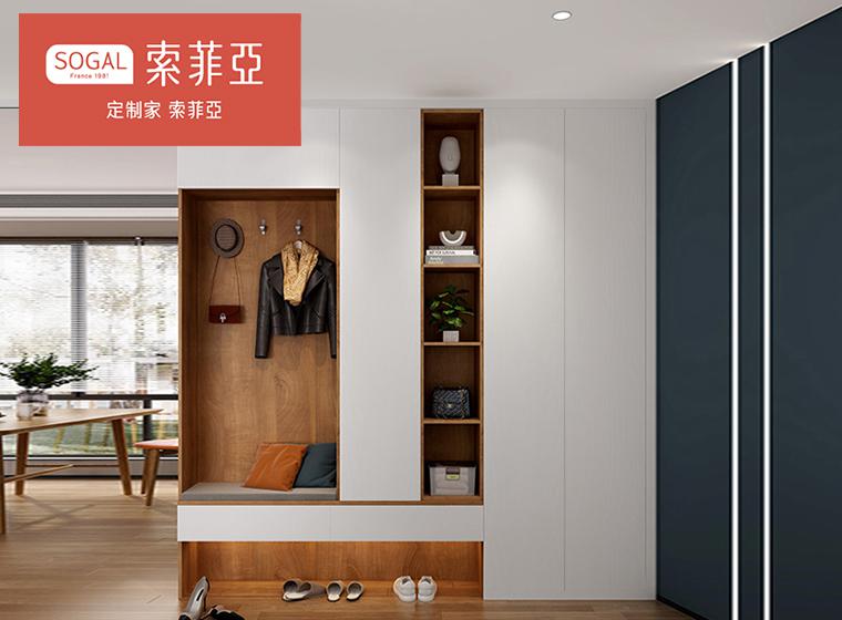 索菲亞全屋定制入戶鞋柜玄關(guān)柜門口柜一體靠墻簡(jiǎn)約整體家用