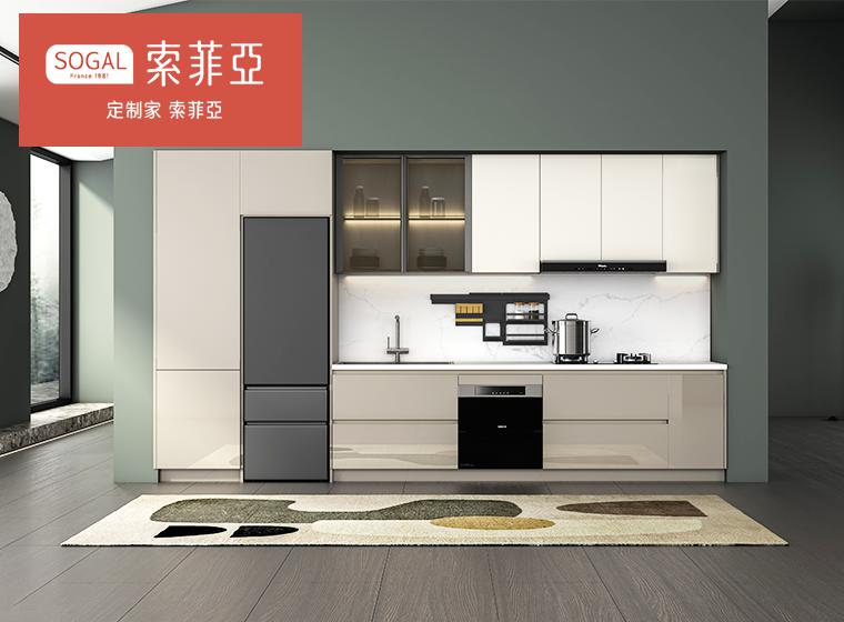 索菲亞廚房摩迪整體櫥柜廚房家用一體式戶型石英石臺面廚柜定制