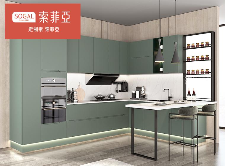 索菲亞櫥柜 黑森林系列定制灶臺(tái)廚房整體櫥...